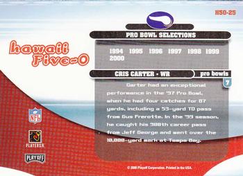 2000 Playoff Contenders - Hawaii 5-O #H50-25 Cris Carter Back