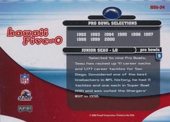2000 Playoff Contenders - Hawaii 5-O #H50-34 Junior Seau Back