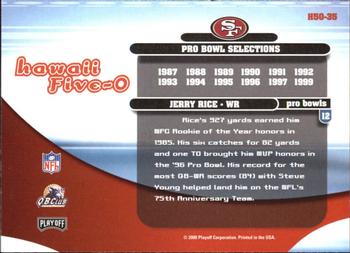 2000 Playoff Contenders - Hawaii 5-O #H50-35 Jerry Rice Back