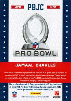2011 Panini Black Friday - Pro Bowl Materials Footballs #PB-JC Jamaal Charles Back