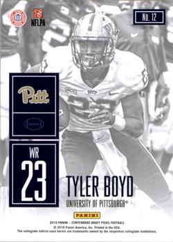 2016 Panini Contenders Draft Picks - Game Day Tickets #12 Tyler Boyd Back
