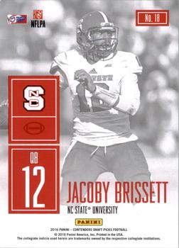 2016 Panini Contenders Draft Picks - Game Day Tickets #18 Jacoby Brissett Back