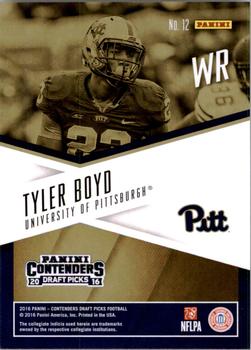 2016 Panini Contenders Draft Picks - School Colors #12 Tyler Boyd Back