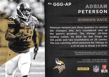 2015 Panini Black Gold - Golden Ground Game #GGG-AP Adrian Peterson Back