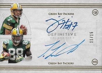 2015 Topps Definitive Collection - Dual Autographs #DA-HM Brett Hundley / Ty Montgomery Front