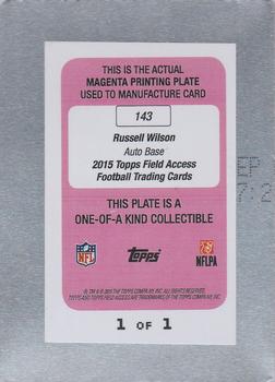 2015 Topps Field Access - Autographs Printing Plates Magenta #143 Russell Wilson Back