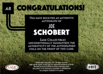 2016 SAGE HIT - Autographs #A8 Joe Schobert Back