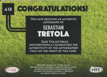 2016 SAGE HIT - Autographs #A18 Sebastian Tretola Back