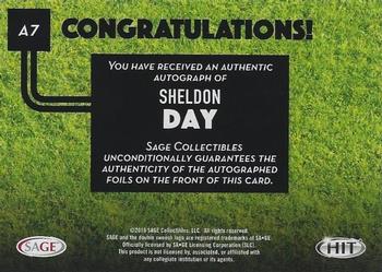 2016 SAGE HIT - Autographs Red #A7 Sheldon Day Back