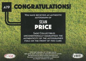 2016 SAGE HIT - Autographs Red #A19 Sean Price Back