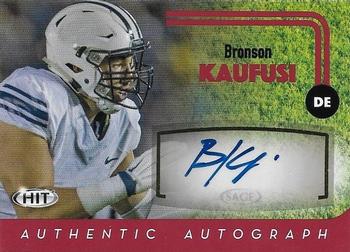 2016 SAGE HIT - Autographs Red #A39 Bronson Kaufusi Front