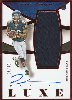 2015 Panini Luxe - Framed Rookie Memorabilia Autographs #RMA-JL Jeremy Langford Front