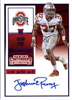 2016 Panini Contenders Draft Picks - College Draft Ticket Blue Foil #208 Joshua Perry Front