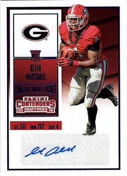 2016 Panini Contenders Draft Picks - College Draft Ticket Blue Foil #317 Keith Marshall Front