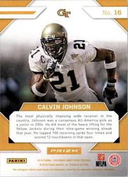 2016 Panini Prizm Collegiate Draft Picks - Stained Glass #16 Calvin Johnson Back