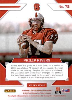 2016 Panini Prizm Collegiate Draft Picks - Stained Glass #72 Philip Rivers Back