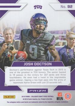 2016 Panini Prizm Collegiate Draft Picks - Stained Glass #92 Josh Doctson Back