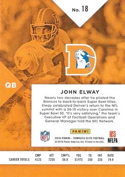 2016 Donruss Elite #18 John Elway Back