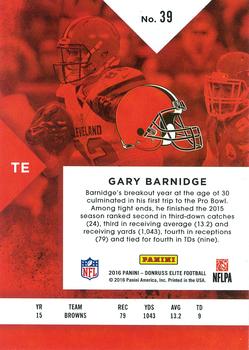 2016 Donruss Elite #39 Gary Barnidge Back