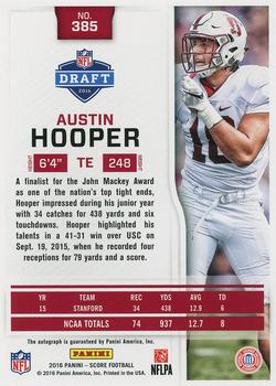 2016 Score - Rookie Signatures #385 Austin Hooper Back