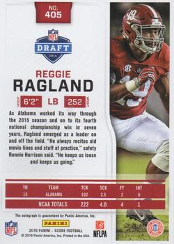 2016 Score - Rookie Signatures #405 Reggie Ragland Back