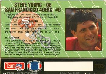 1993 Action Packed - Prototypes #FB3 Steve Young Back