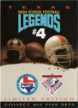 1991 Texas High School Legends #NNO Cover Card #4 Front