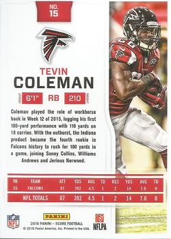 2016 Score - Scorecard #15 Tevin Coleman Back