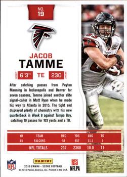 2016 Score - Scorecard #19 Jacob Tamme Back