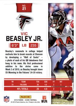 2016 Score - Scorecard #21 Vic Beasley Jr. Back