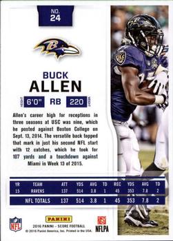 2016 Score - Scorecard #24 Buck Allen Back