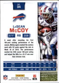 2016 Score - Scorecard #34 LeSean McCoy Back