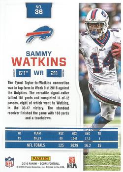 2016 Score - Scorecard #36 Sammy Watkins Back