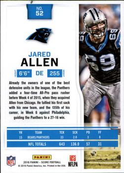 2016 Score - Scorecard #52 Jared Allen Back