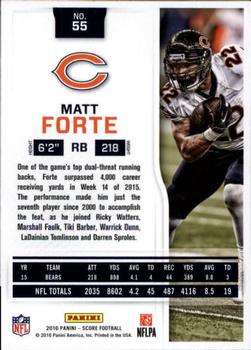 2016 Score - Scorecard #55 Matt Forte Back