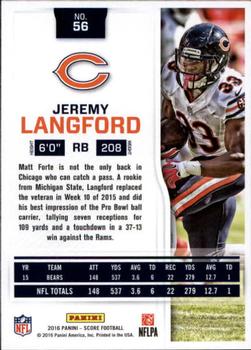 2016 Score - Scorecard #56 Jeremy Langford Back