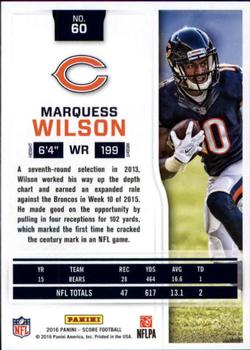 2016 Score - Scorecard #60 Marquess Wilson Back