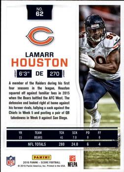 2016 Score - Scorecard #62 Lamarr Houston Back