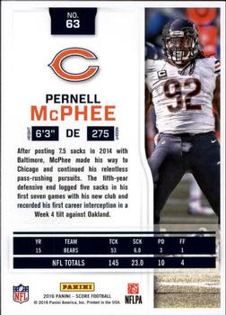 2016 Score - Scorecard #63 Pernell McPhee Back