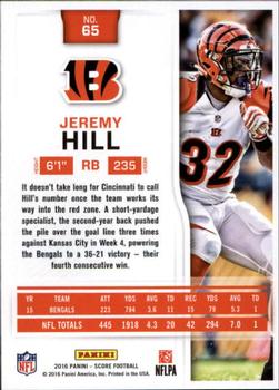 2016 Score - Scorecard #65 Jeremy Hill Back