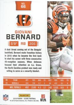 2016 Score - Scorecard #66 Giovani Bernard Back