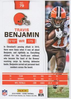 2016 Score - Scorecard #79 Travis Benjamin Back
