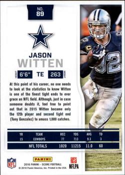 2016 Score - Scorecard #89 Jason Witten Back