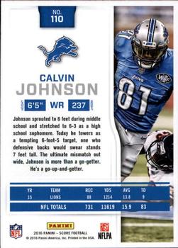 2016 Score - Scorecard #110 Calvin Johnson Back