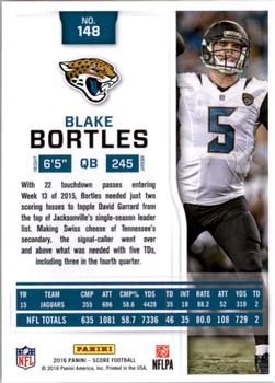 2016 Score - Scorecard #148 Blake Bortles Back