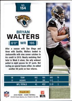 2016 Score - Scorecard #154 Bryan Walters Back