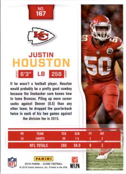 2016 Score - Scorecard #167 Justin Houston Back