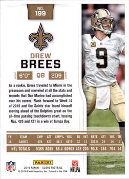 2016 Score - Scorecard #199 Drew Brees Back