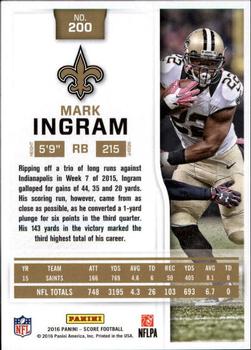 2016 Score - Scorecard #200 Mark Ingram Back