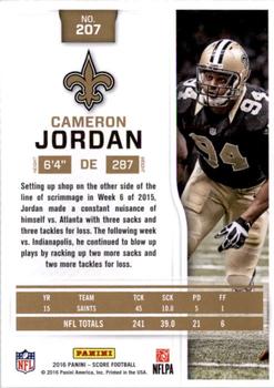 2016 Score - Scorecard #207 Cameron Jordan Back